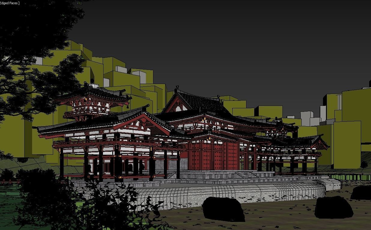 Byodo-In Japanese Temple 3D model_20