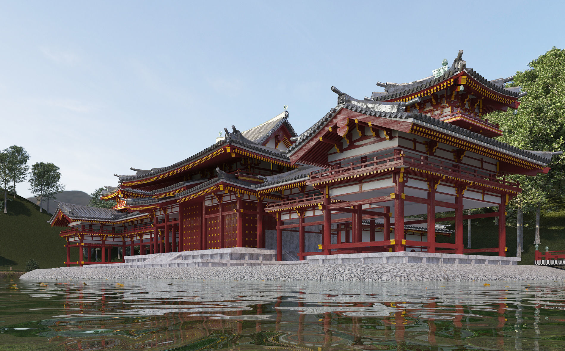 Byodo-In Japanese Temple 3D model_3