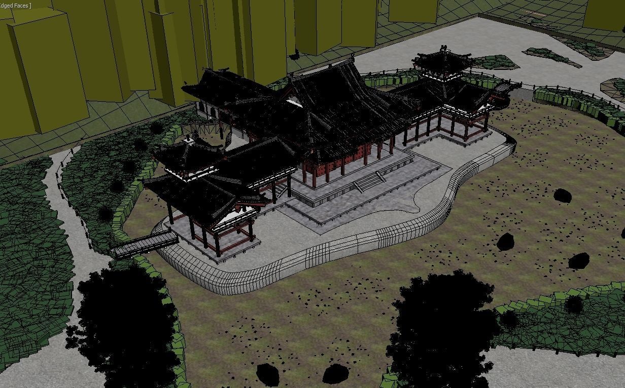 Byodo-In Japanese Temple 3D model_17