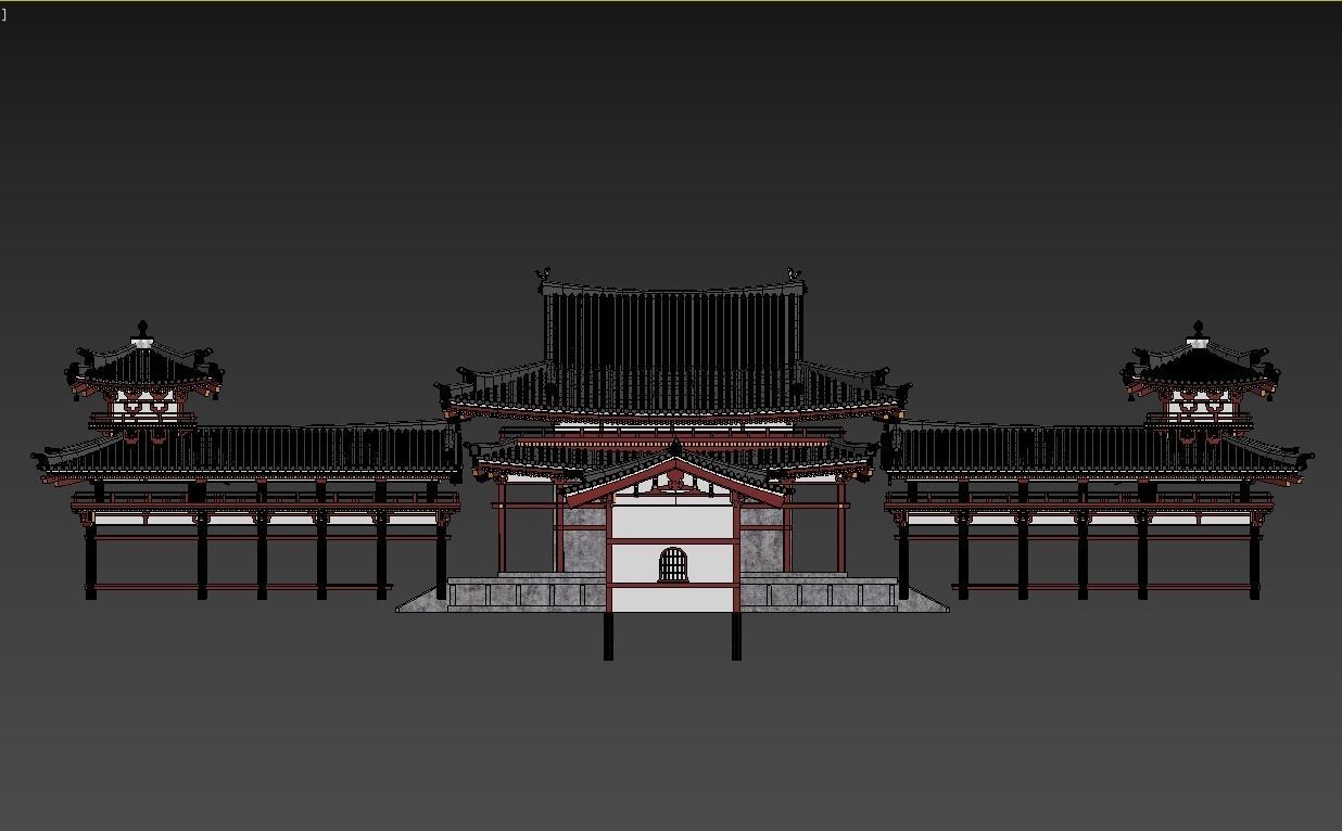 Byodo-In Japanese Temple 3D model_12