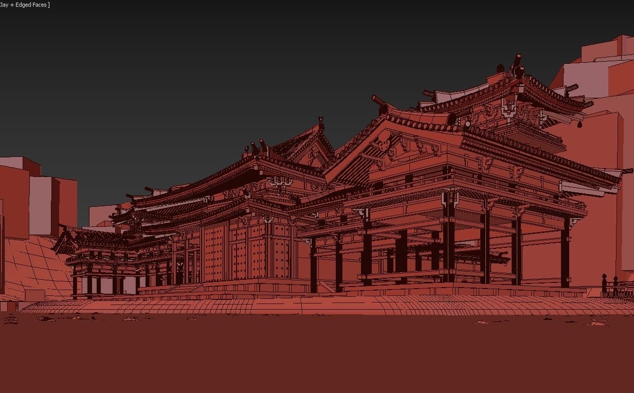 Byodo-In Japanese Temple 3D model_26