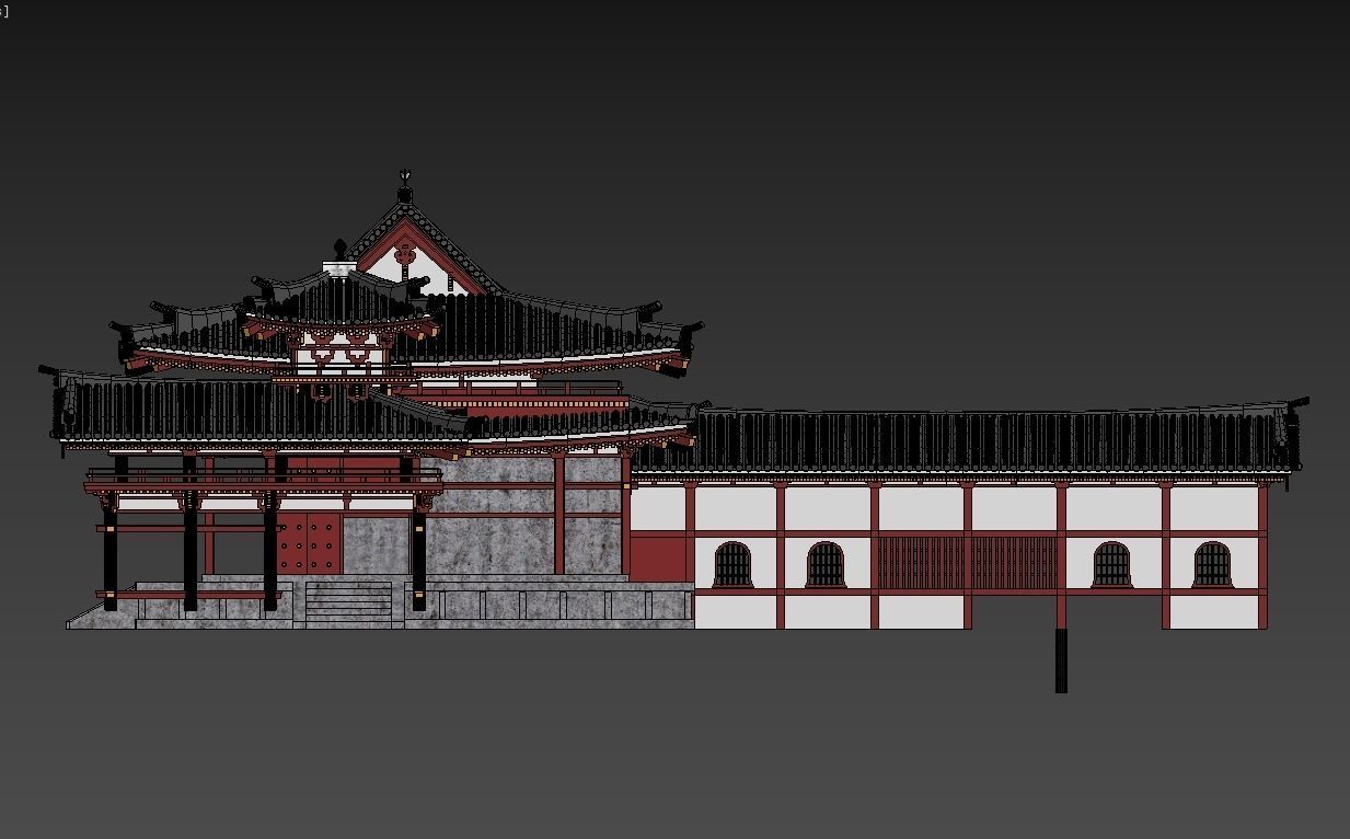 Byodo-In Japanese Temple 3D model_11