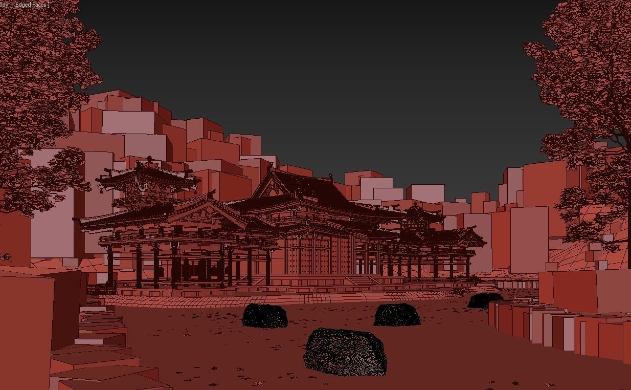 Byodo-In Japanese Temple 3D model_23