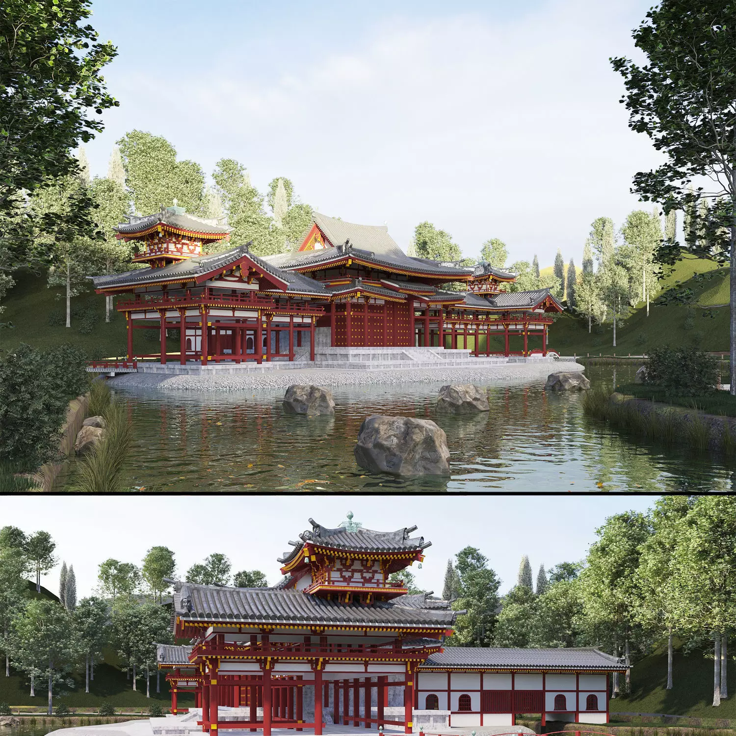 Byodo-In Japanese Temple 3D model_0