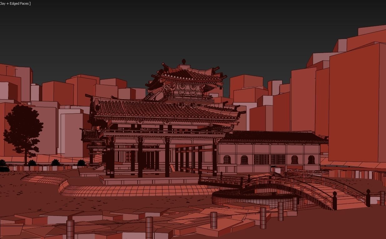 Byodo-In Japanese Temple 3D model_29