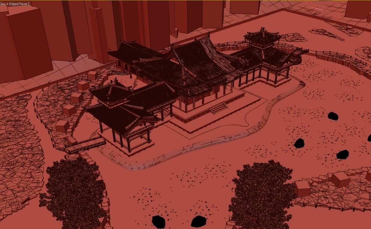Byodo-In Japanese Temple 3D model_25