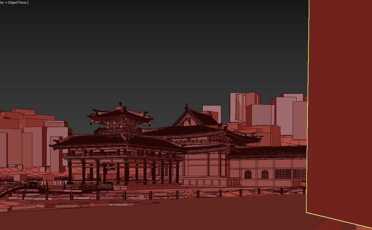 Byodo-In Japanese Temple 3D model_27