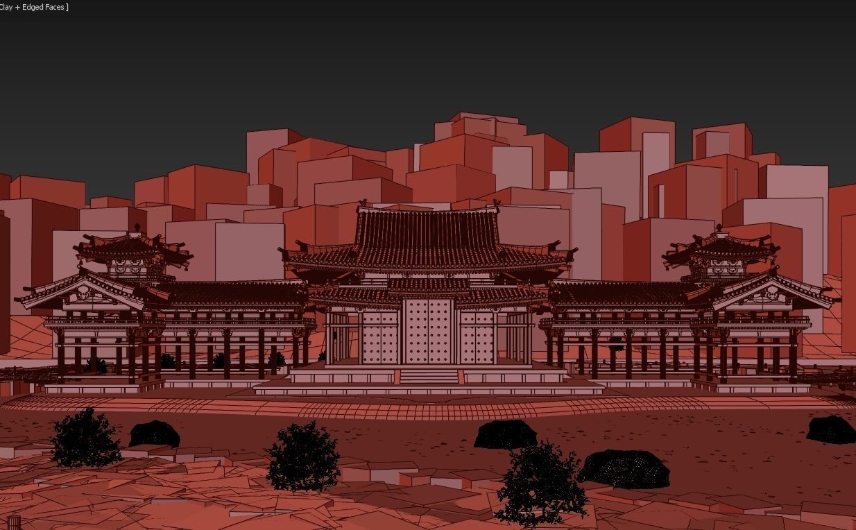 Byodo-In Japanese Temple 3D model_30