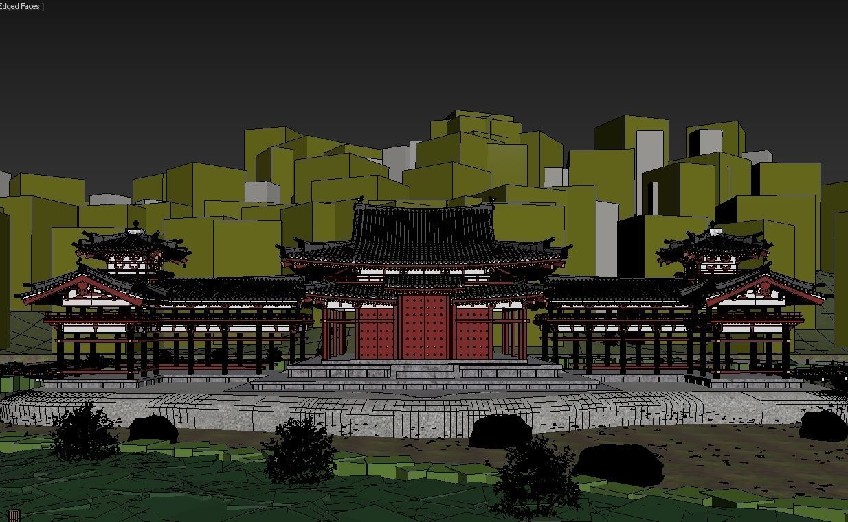 Byodo-In Japanese Temple 3D model_22