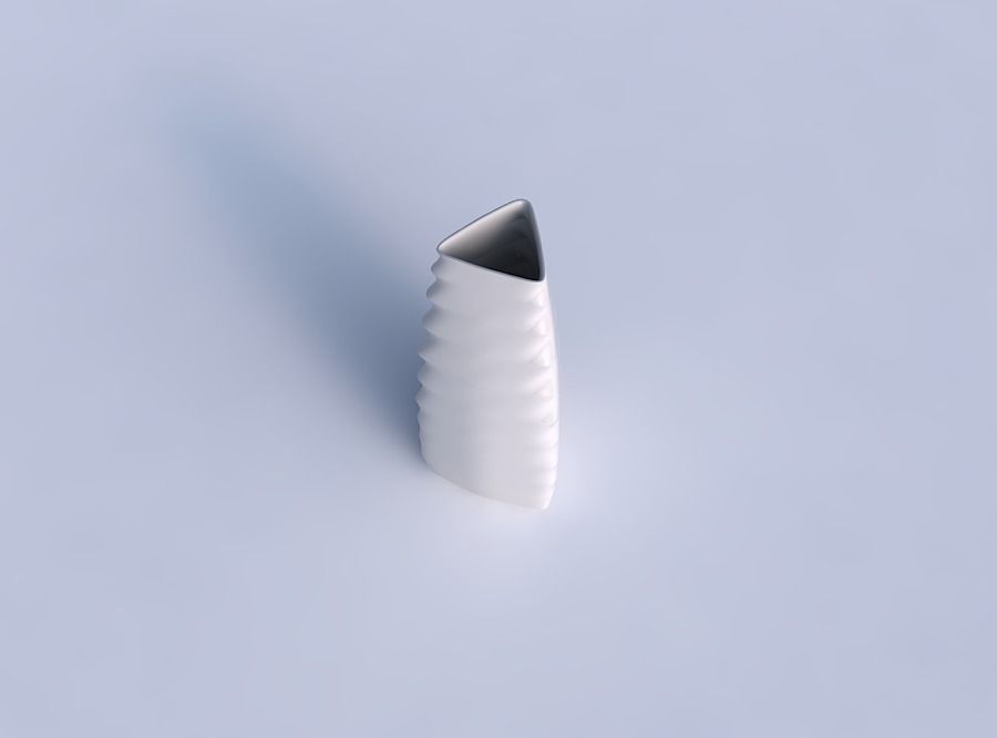 Vase triangle with curved horizontal sections 3D print model_1
