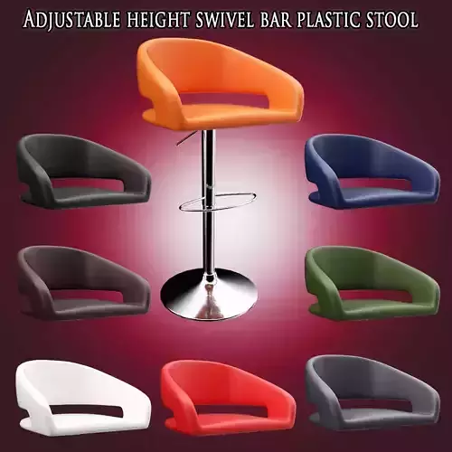 Adjustable height swivel bar plastic STOOL Low-poly 3D model