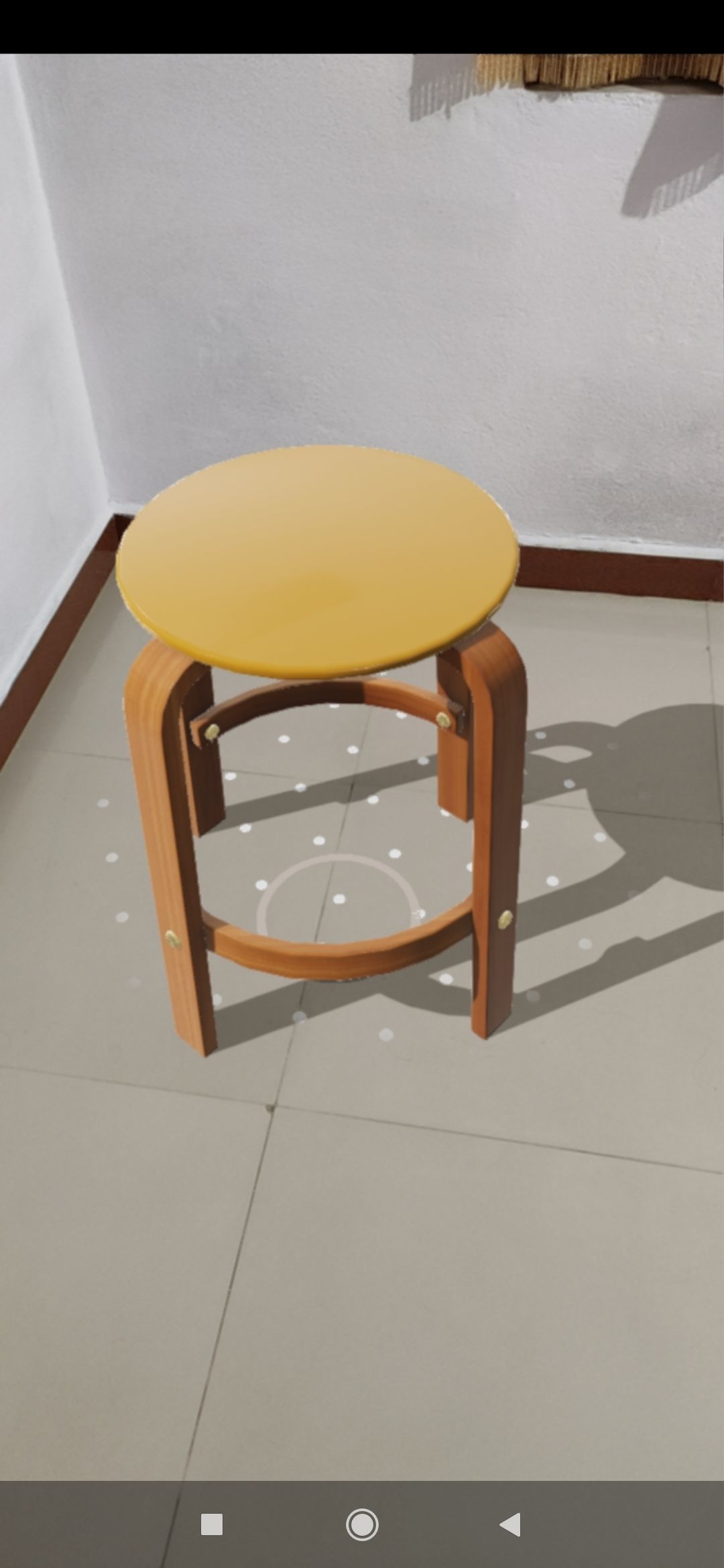 Quad Stool With Footrest Low-poly 3D model_5
