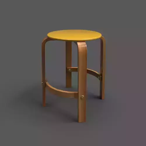 Quad Stool With Footrest