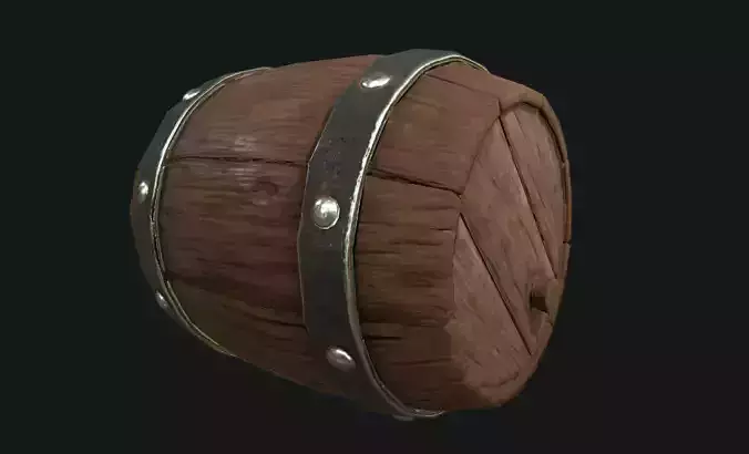 Low-poly barrel wooden in world of warcraft
