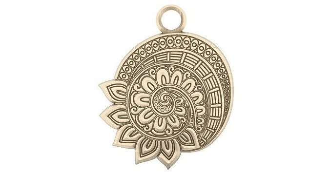 Mandala flower pendant 1 3D print model