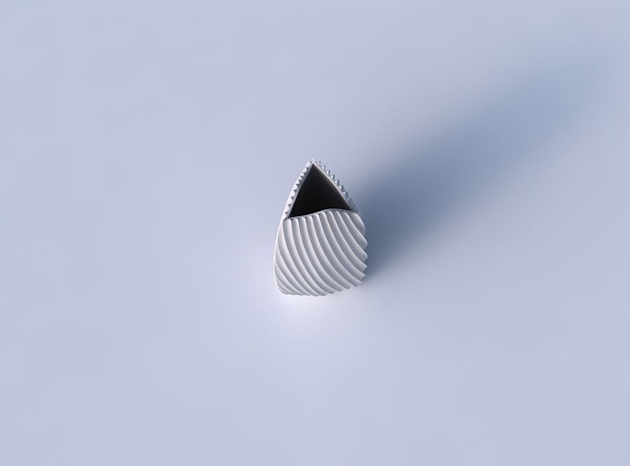Vase triangle with extruded vertical lines 2 3D print model_2