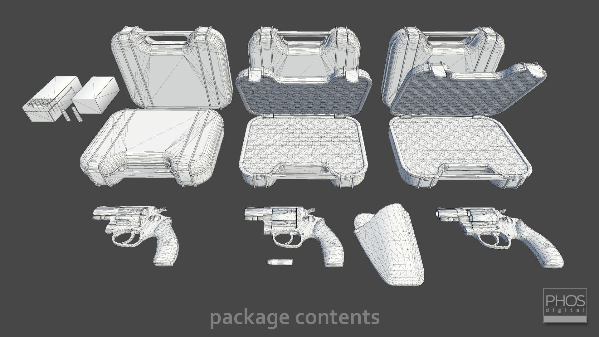 HQ PBR Snubnose Revolver 38 Low-poly 3D model_10