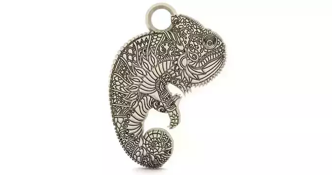 Chameleon mandala pendant 1