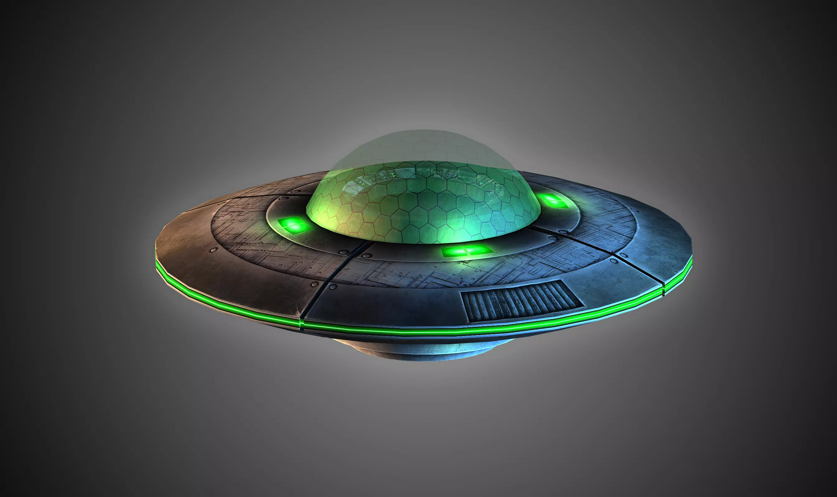 FREE Flying Saucer Free low-poly 3D model_0