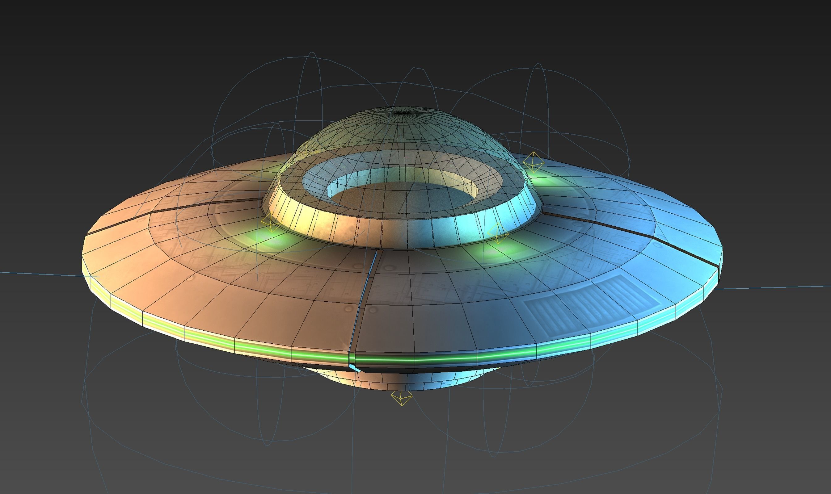 FREE Flying Saucer Free low-poly 3D model_4