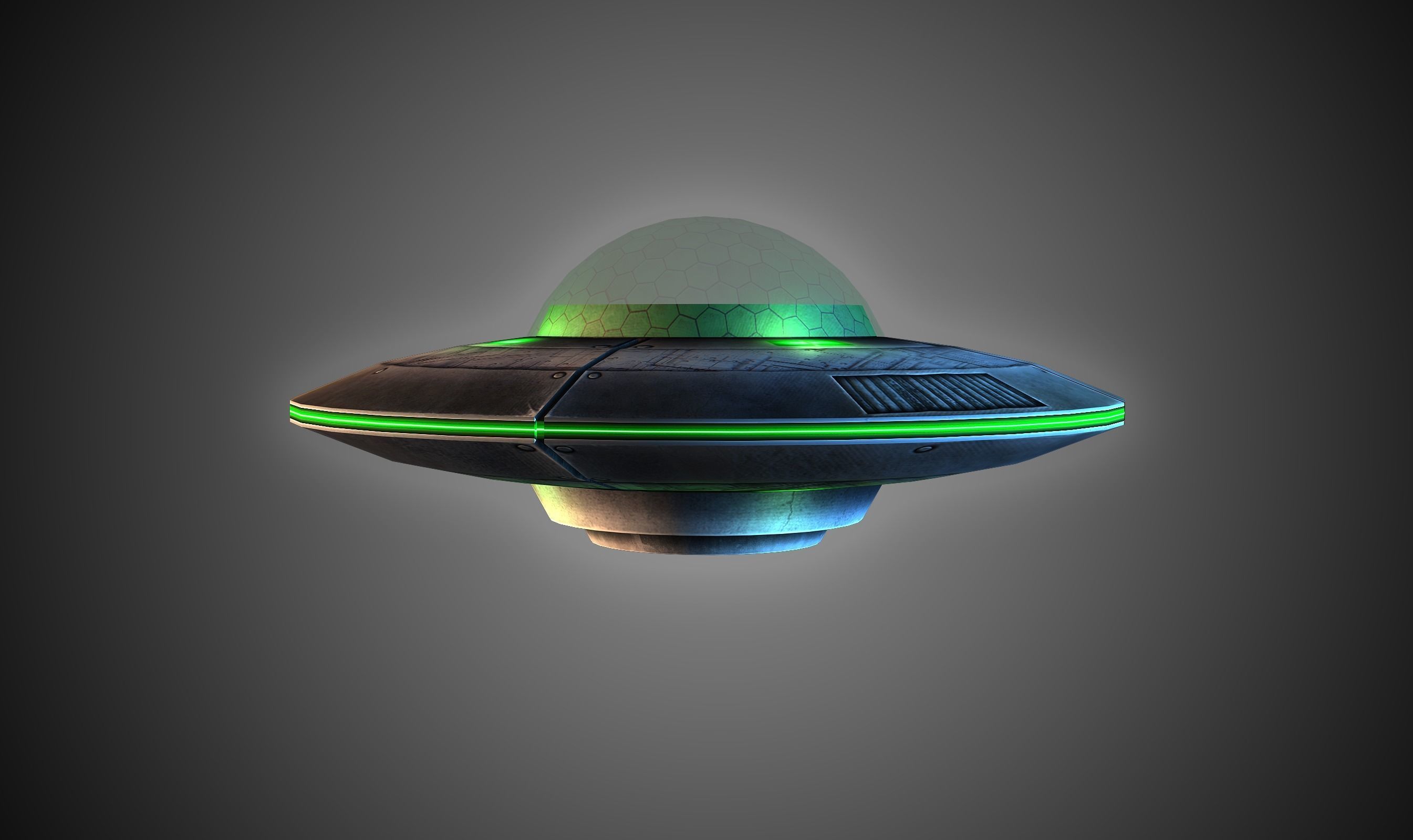FREE Flying Saucer Free low-poly 3D model_1