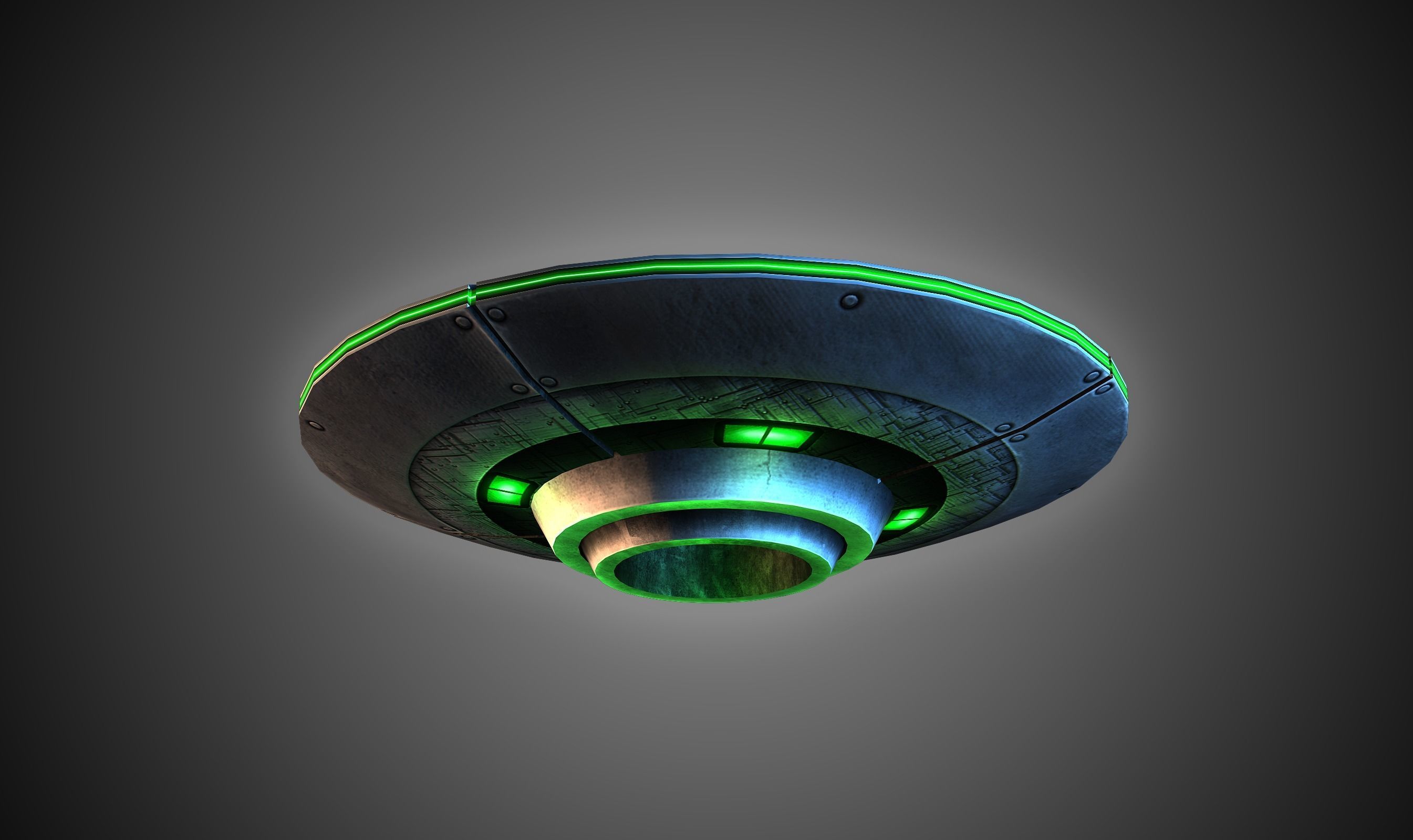 FREE Flying Saucer Free low-poly 3D model_2