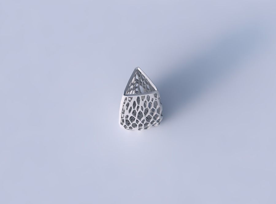 Vase triangle with faceted organic lattice 3D print model_2