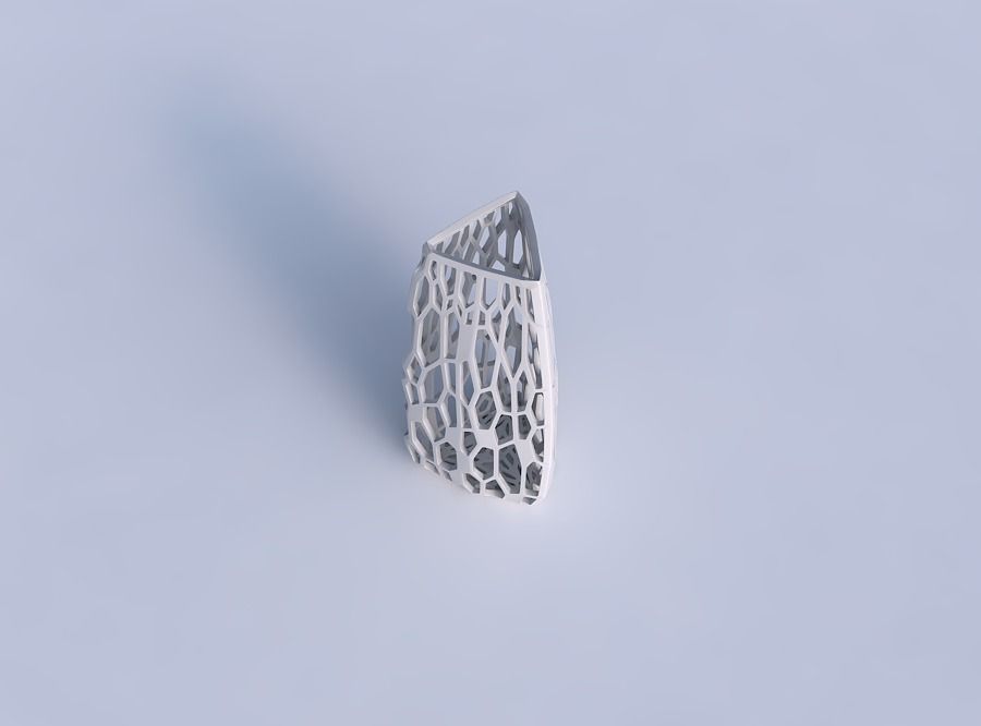Vase triangle with faceted organic lattice 3D print model_1