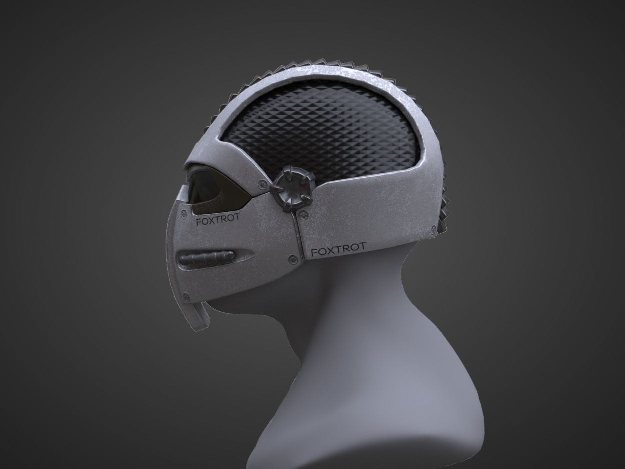 Sci-fi Helmet - PBR - Lowpoly - Low-poly 3D model_4