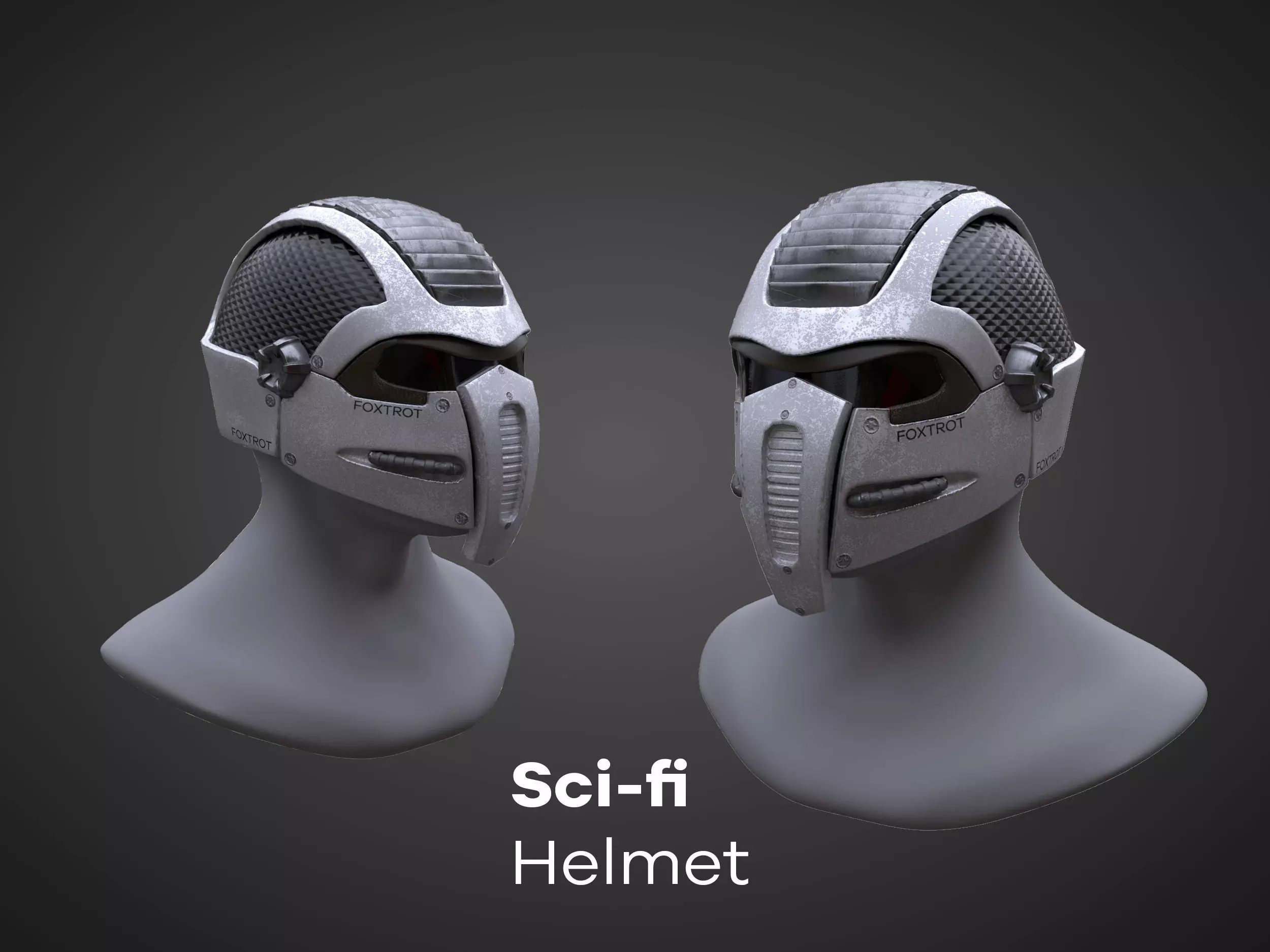 Sci-fi Helmet - PBR - Lowpoly - Low-poly 3D model_0