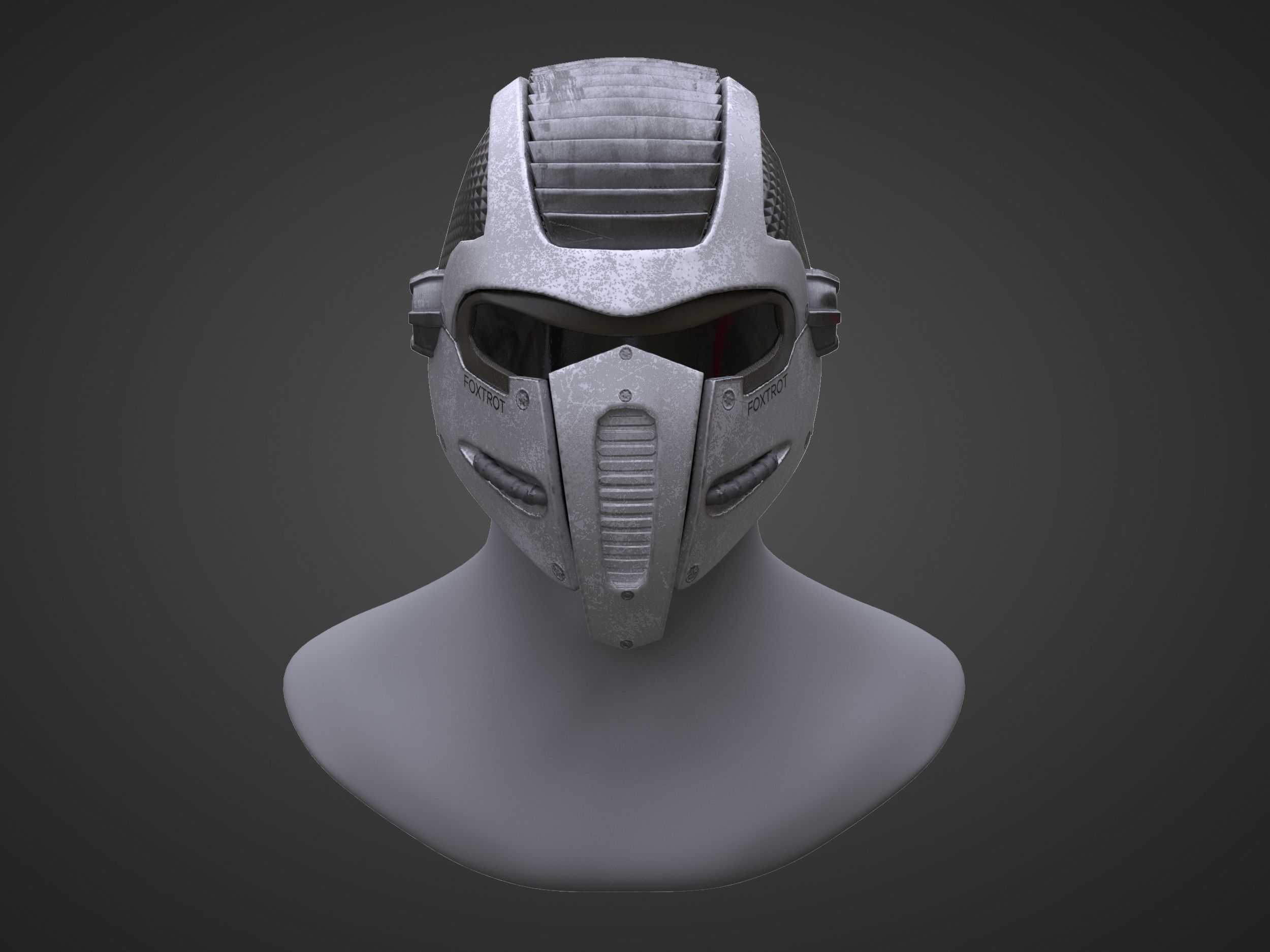 Sci-fi Helmet - PBR - Lowpoly - Low-poly 3D model_3