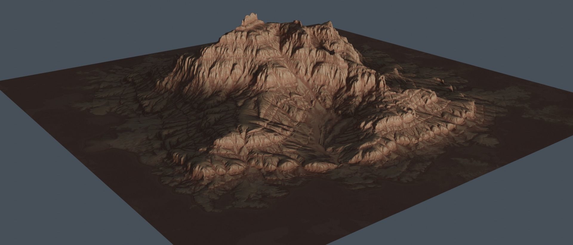 Eroded Mountain 3D model_4