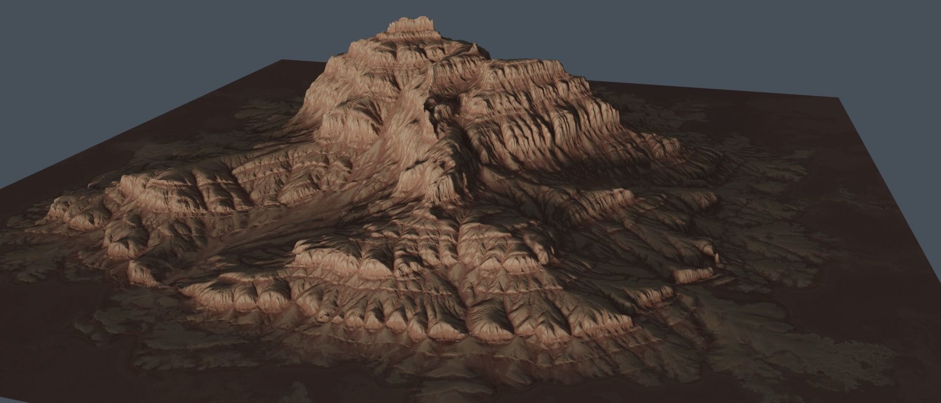 Eroded Mountain 3D model_2