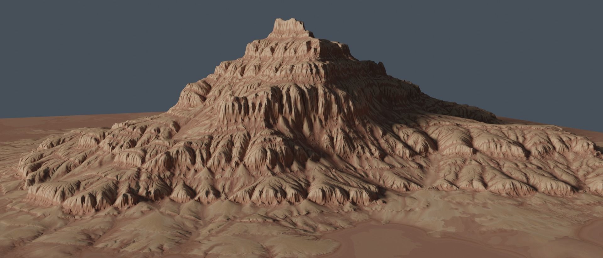 Eroded Mountain 3D model_3