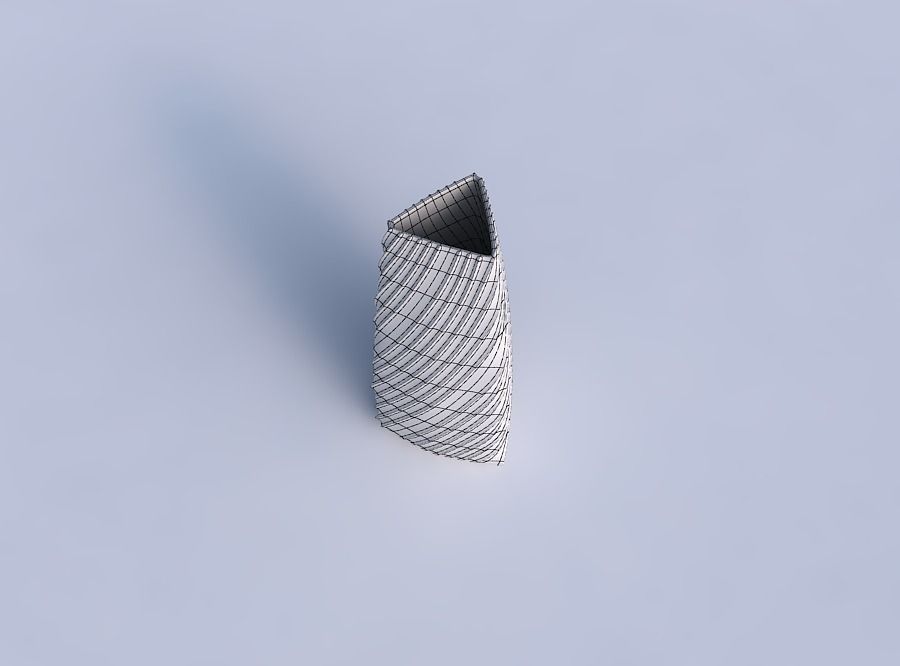 Vase triangle with flowing extruded lines 3D print model_6