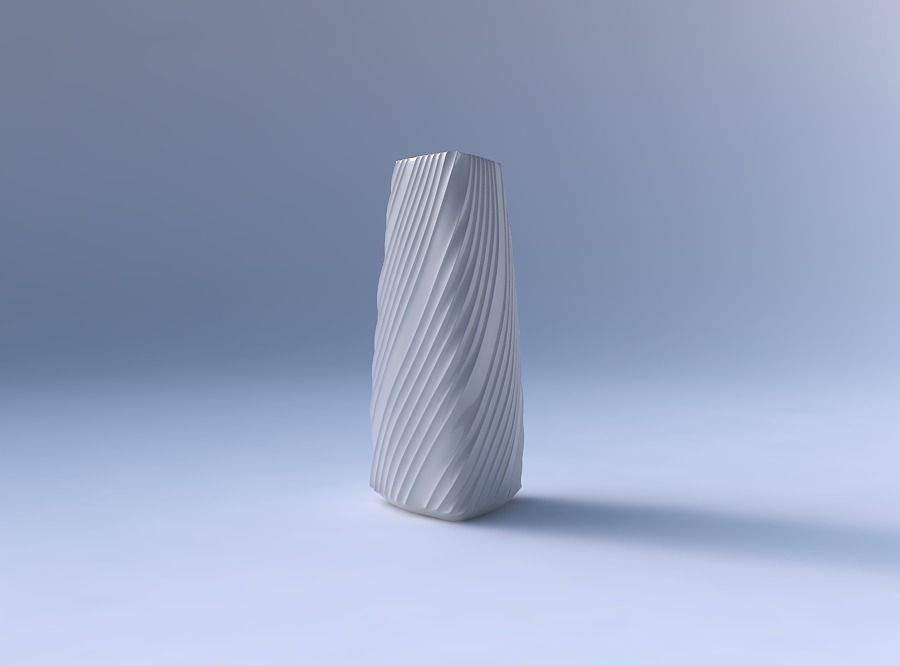 Vase triangle with flowing extruded lines 3D print model_4