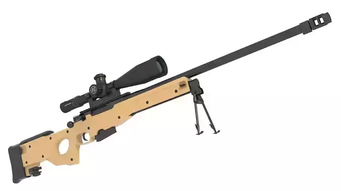 AWP AWM Sniper rifle 3D model LOW POLY