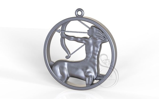 Sagittarius in circle 3D print model