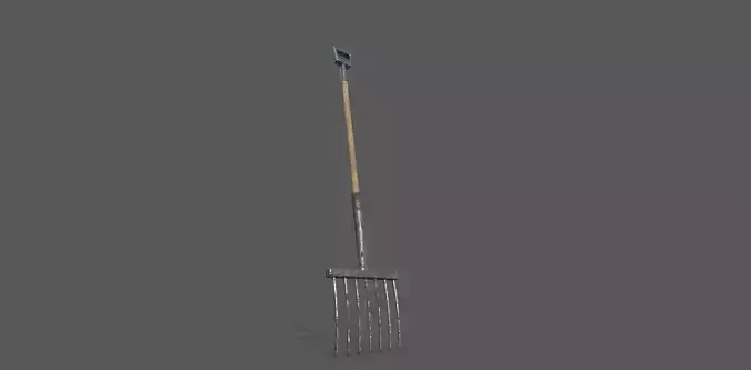 pitchfork low-poly 3D model garden rake