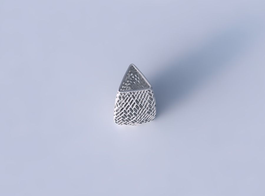 Vase triangle with lattice tiles 3D print model_2
