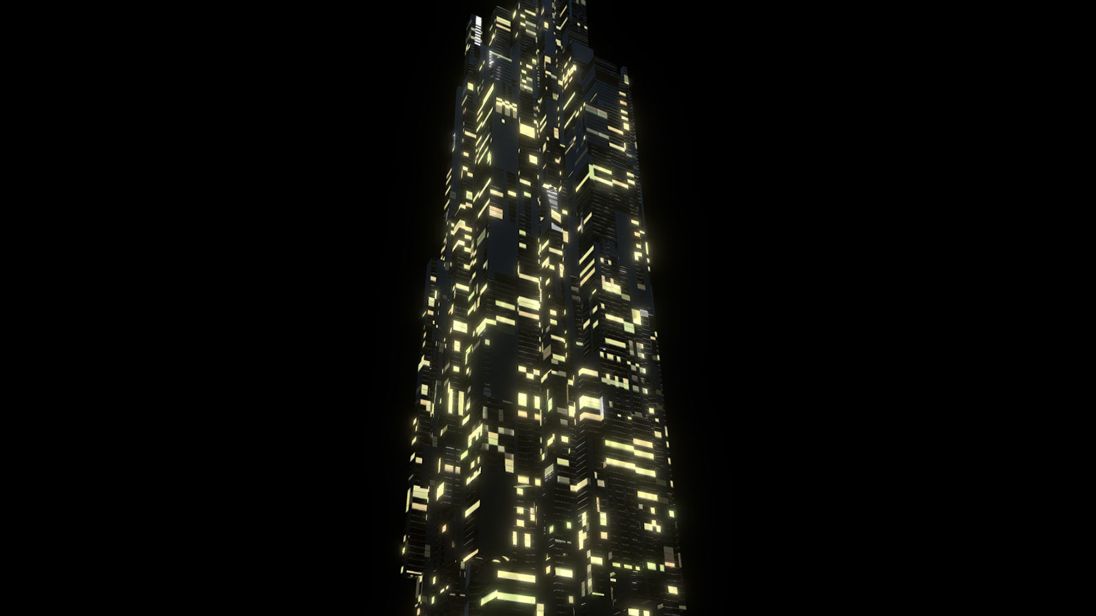 Sci fi Skyscrapers 1 3D model_2
