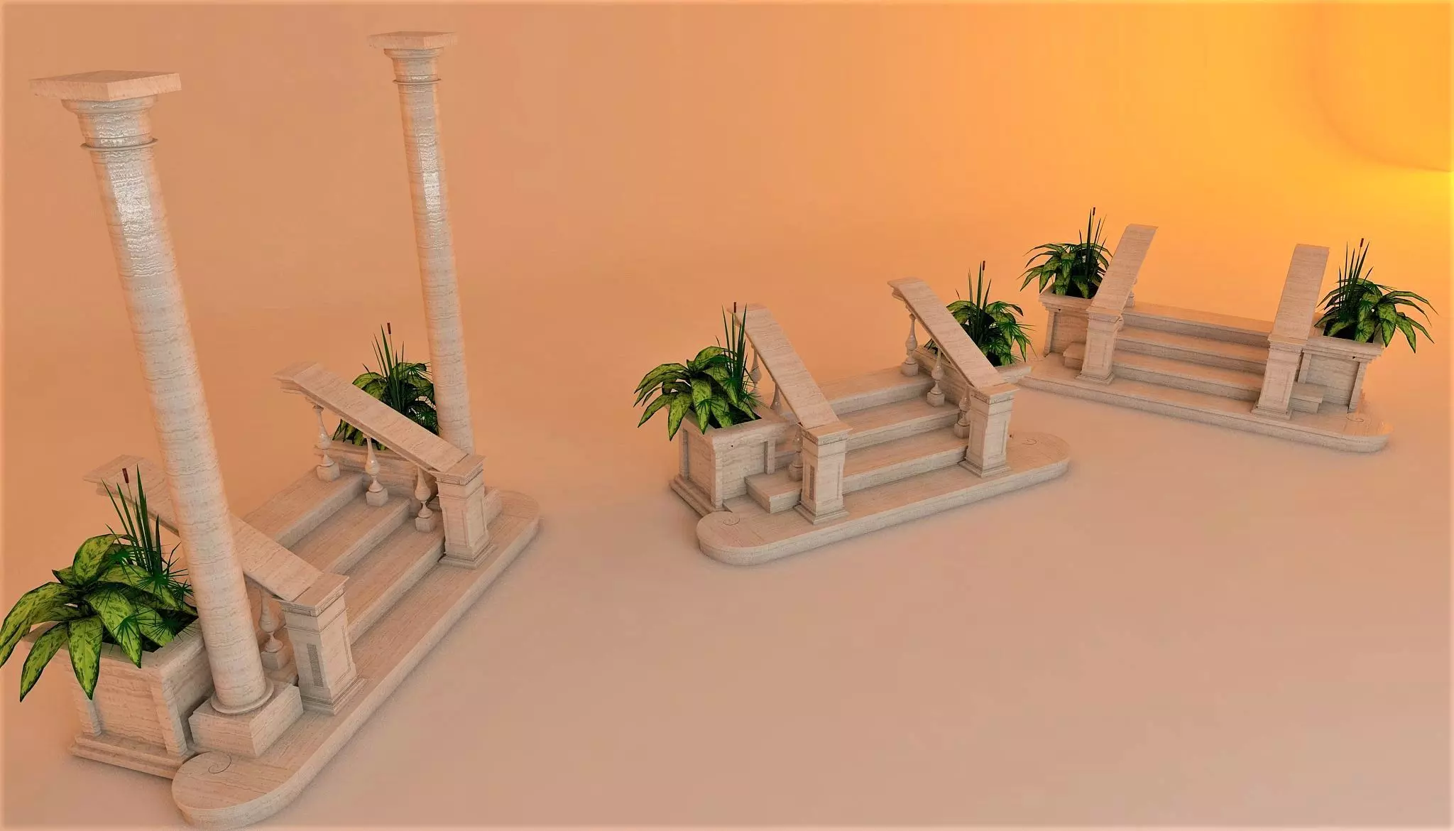 Royal entrance stairs Free 3D model