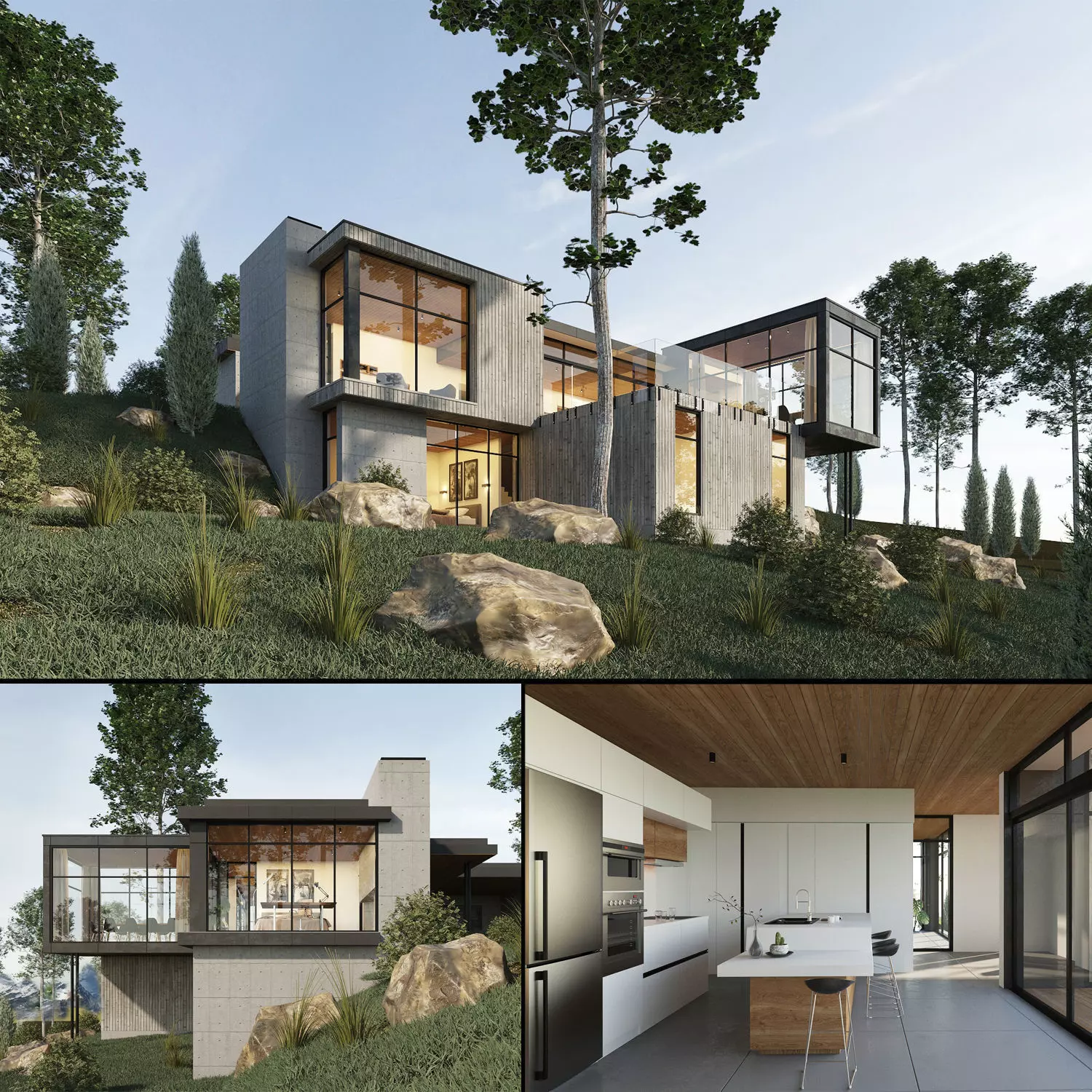 Long Horizontals House 3D model_0