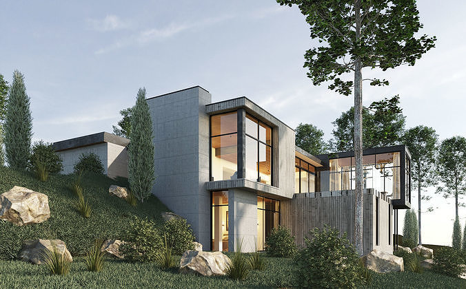 Long Horizontals House 3D model 3