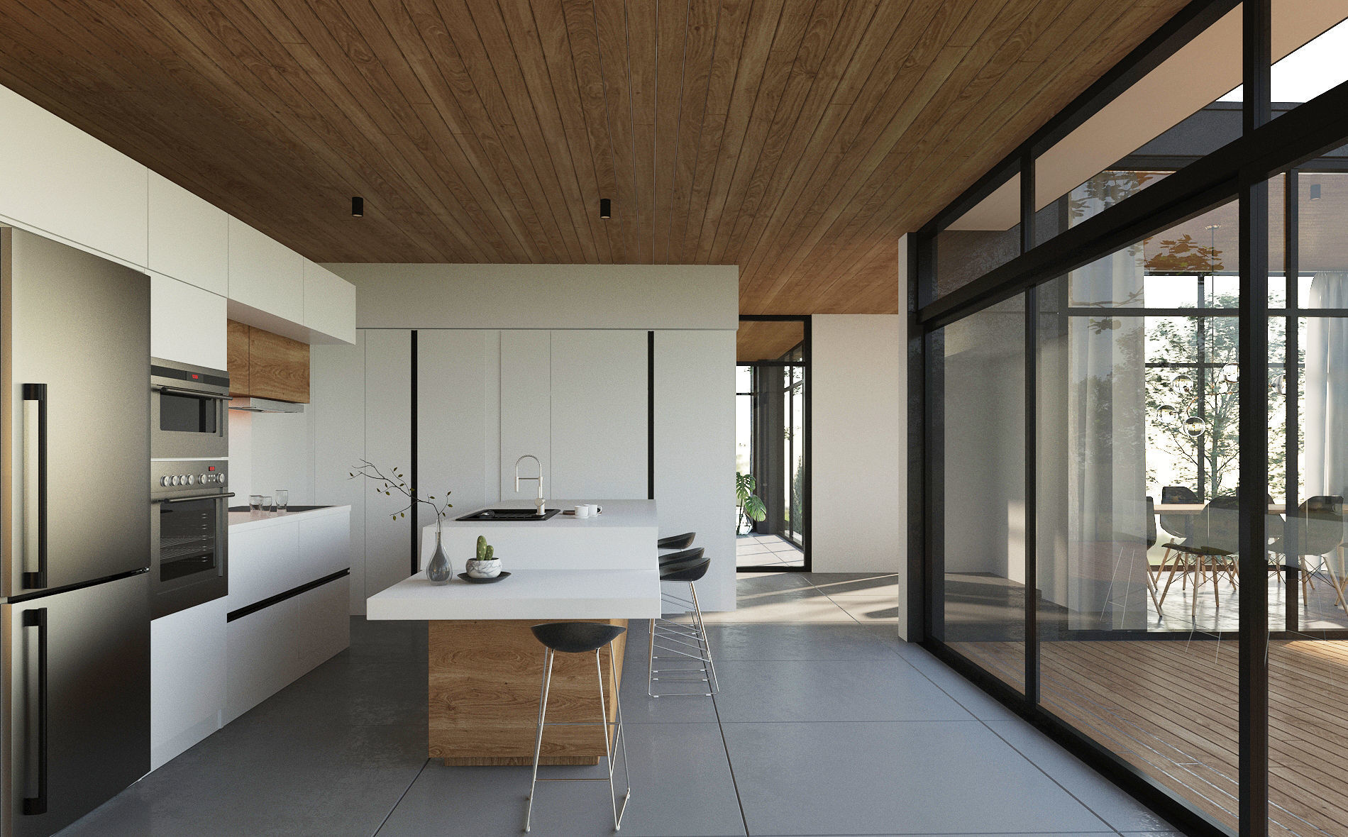 Long Horizontals House 3D model_10