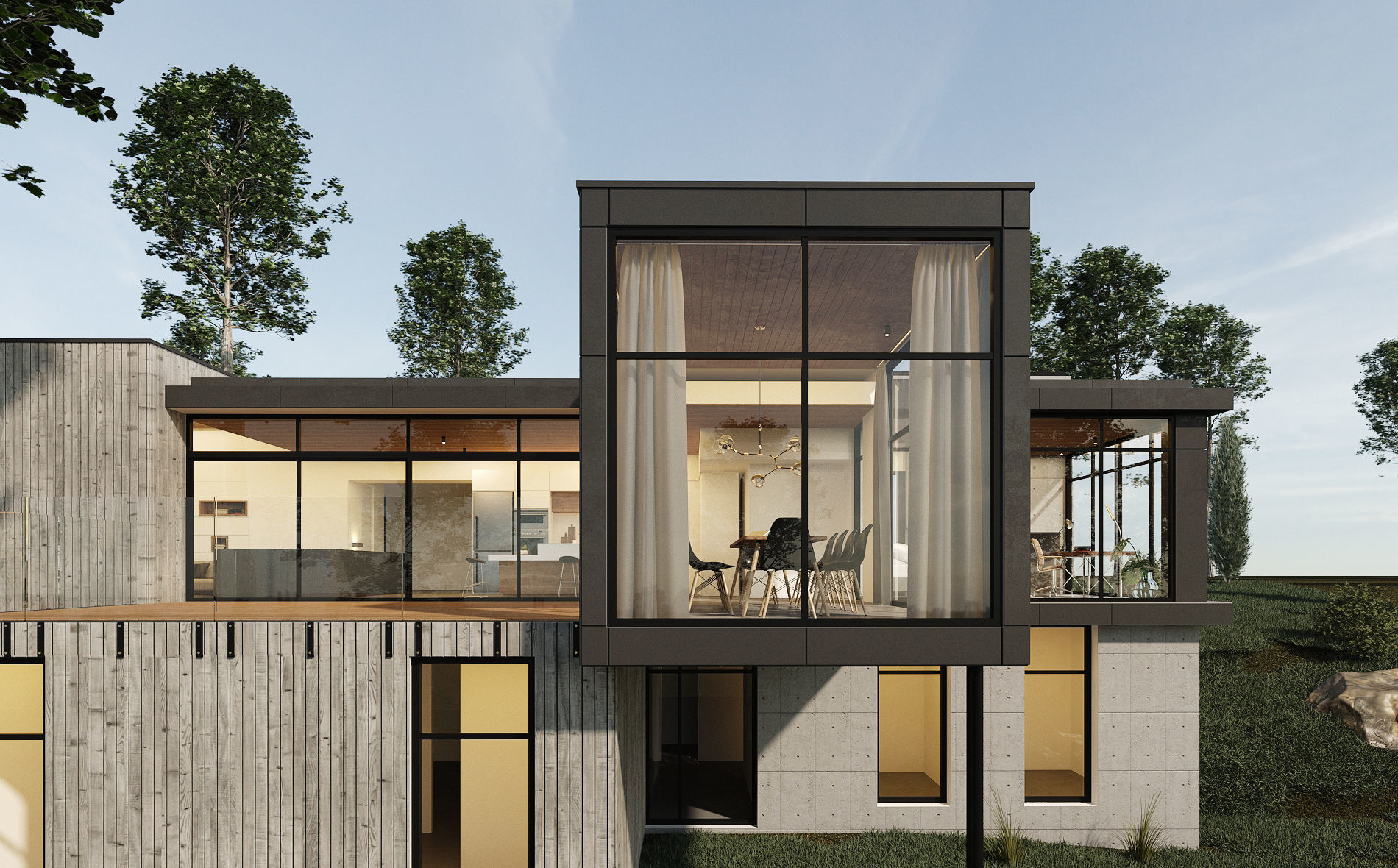 Long Horizontals House 3D model_8