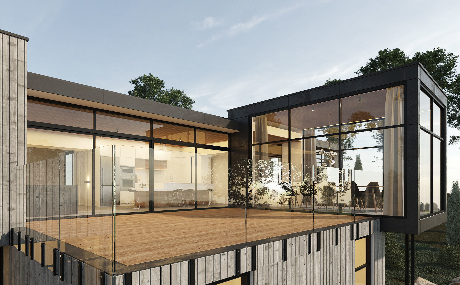 Long Horizontals House 3D model_7