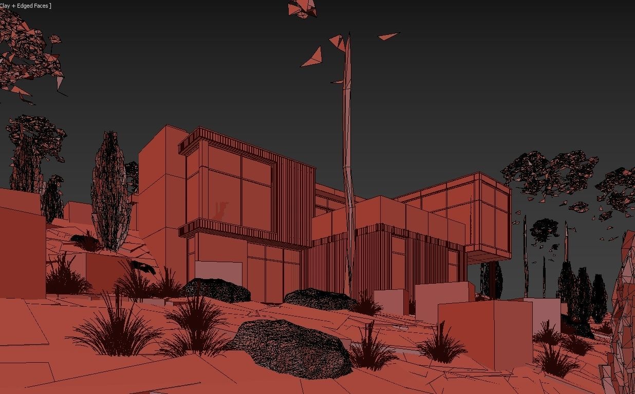 Long Horizontals House 3D model_12