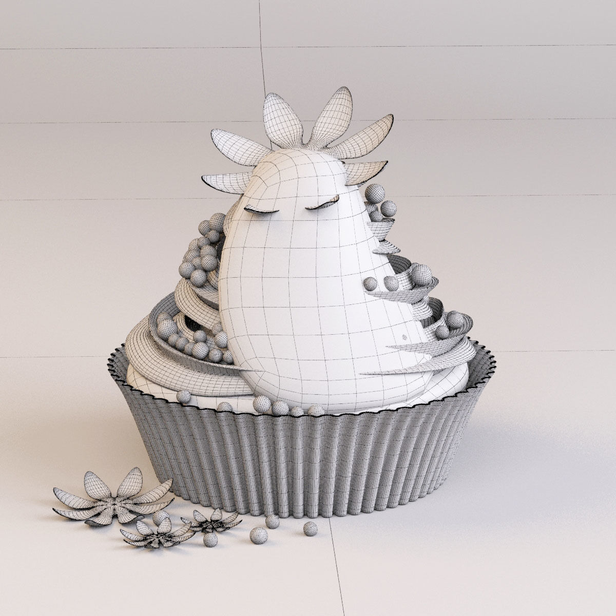 Cake Cupcake 3D model_1