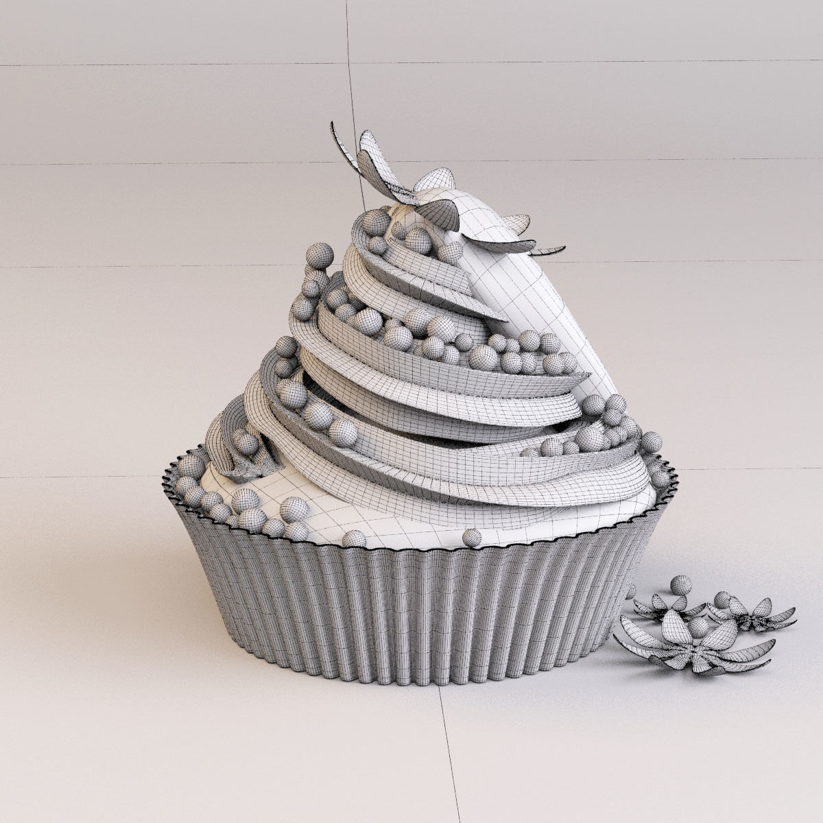 Cake Cupcake 3D model_5